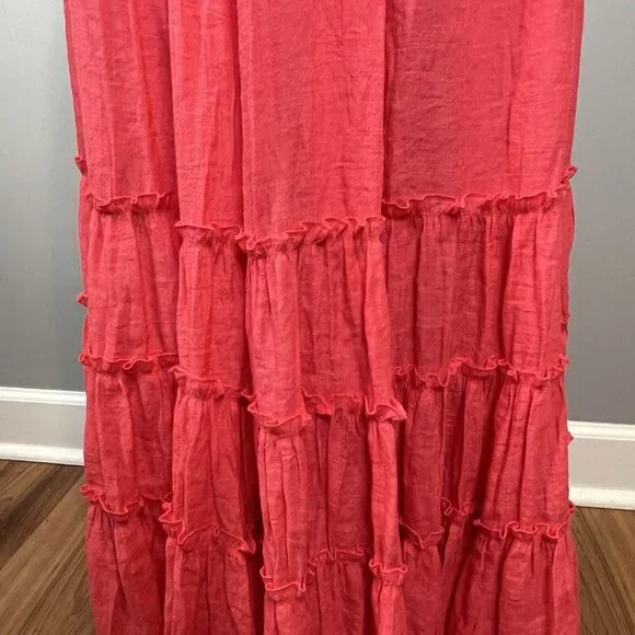 R.Yiposha Pink Halter Maxi Summer Dress Strappy Back Size Large NWT - Picture 7 of 10